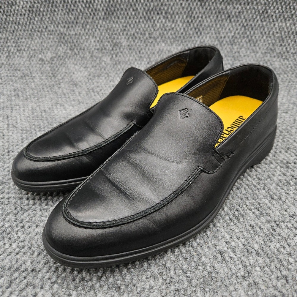 Amberjack (Men's 10) Black Leather The Loafer Slip On Dress Casual Comfort Shoes